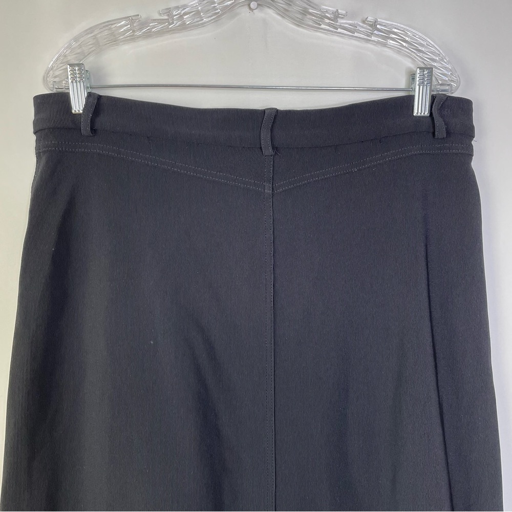 Vintage Bloomingdale's Black Snap Front Y2K Stretch Maxi Skirt Sz 1X - Picture 7 of 8